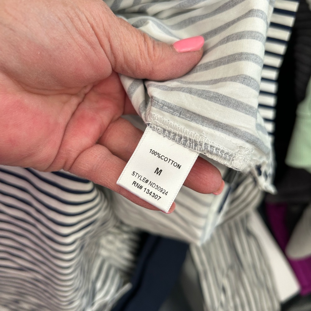NWT Lumiere Striped Navy and White Cotton Shirt Dress - Picture 12 of 12
